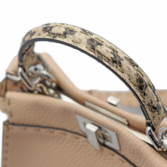 Fendi Peekaboo Small Mini Python Shoulder Bag Light Pink - Picture 8 of 10